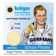 Schusspflaster beige (passend zum Original Schießscheibenkarton) (ø 19 mm)